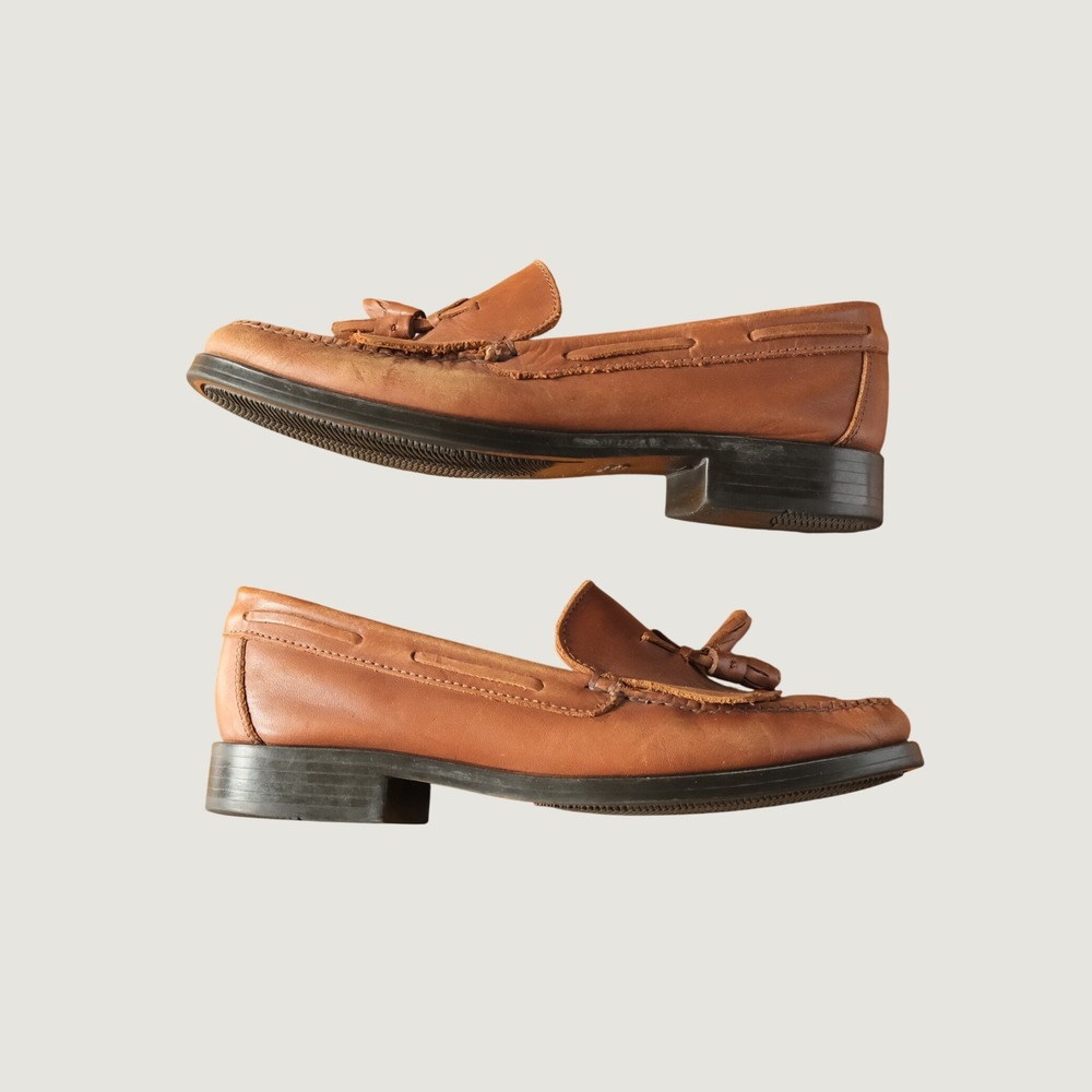 Bass Marietta II Loafers Brown Leather Kiltie Tassel Preppy Flat 9W Marietta II